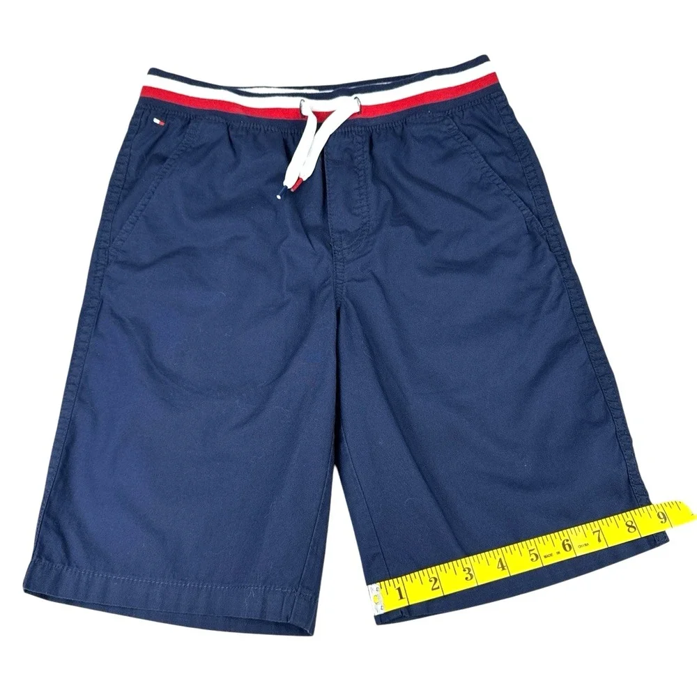 Tommy Hilfiger Boys' Navy Pull-On Shorts w/ Striped Drawstring Waistband‎ - M